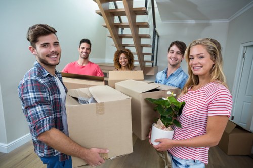Removal company team preparing a move in Belsize Park