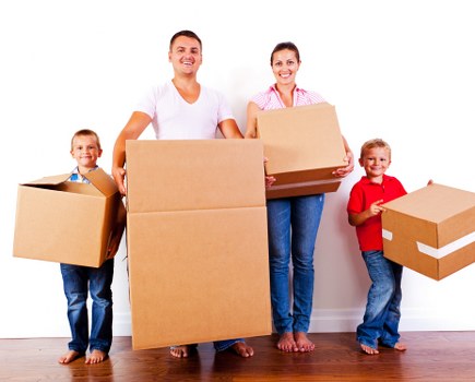 Removal company staff preparing a moving service booking