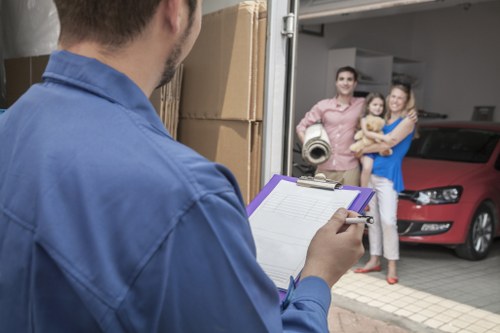 Local moving truck navigating access challenges in Belsizepark
