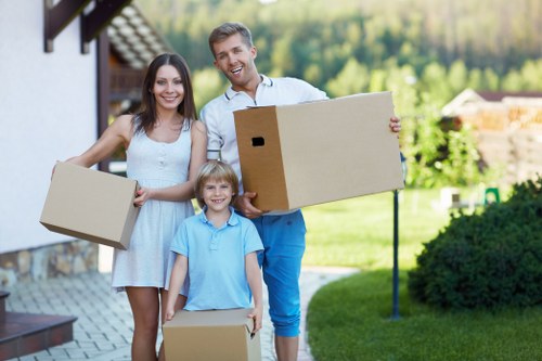 Professional team managing commercial moves in Belsizepark office setting