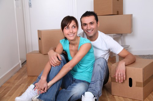 Packing supplies and labelled boxes for residential or office relocation