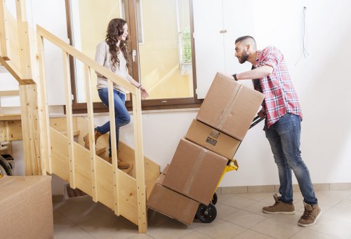 Careful loading and parking-aware removals work on a Belsize Park street